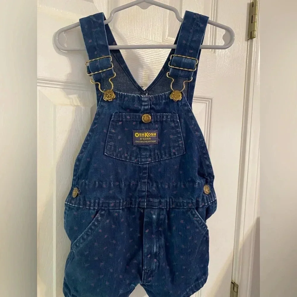 Vintage Oshkosh B’Gosh Micro Floral Denim Shortalls - Size 5